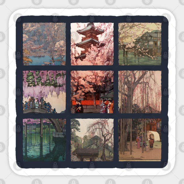 Ukiyo-e Collage: Hiroshi Yoshida Sticker by Merch Sloth